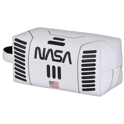 KARACTERMANIA NASA Spaceship-Brick Plus Travel Toiletry Bag, White KARACTERMANIA NASA Spaceship-Brick Plus Travel Toiletry Bag, White