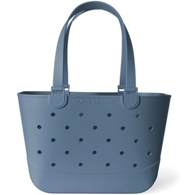 Simple Modern Bolso de Playa de Goma Bolsa Grande Impermeable con Bolsillo con Cremallera para Playa, Piscina, Barco, Compras, Deportes Colección Getaway Blue Dune Large Simple Modern Bolso de Playa de Goma Bolsa Grande Impermeable con Bolsillo con Cremallera para Playa, Piscina, Barco, Compras, Deportes Colección Getaway Blue Dune Large