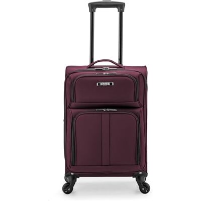 U.S. Traveler Anzio Softside Expandable Spinner Luggage, Burgundy, Carry-on 22-Inch U.S. Traveler Anzio Softside Expandable Spinner Luggage, Burgundy, Carry-on 22-Inch