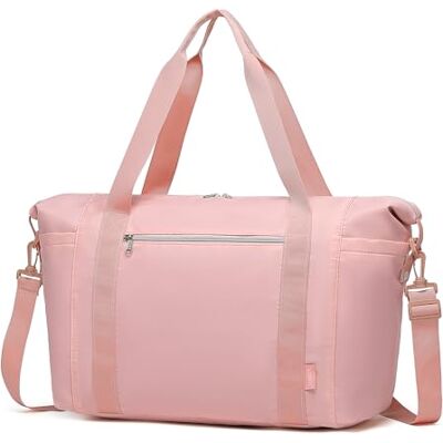 Kono Bolsa de Viaje de 46 x 30 x 20 cm, para Debajo del Asiento, con Bolsillo húmedo, Equipaje de Mano, Bolsa de Fin de Semana, para Mujeres y Hombres (Rosa) Kono Bolsa de Viaje de 46 x 30 x 20 cm, para Debajo del Asiento, con Bolsillo húmedo, Equipaje de Mano, Bolsa de Fin de Semana, para Mujeres y Hombres (Rosa)