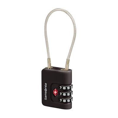 Samsonite TA Revolution Candado de Cable TSA con Combinación de 3 Dígitos, Candado de Equipaje Seguro para Maletas y Bolsas, Negro Samsonite TA Revolution Candado de Cable TSA con Combinación de 3 Dígitos, Candado de Equipaje Seguro para Maletas y Bolsas, Negro