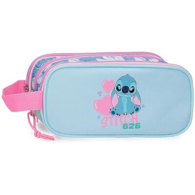 Disney Joumma Stitch Hearts Estuche Triple Azul 22x10x9 cms Poliéster Disney Joumma Stitch Hearts Estuche Triple Azul 22x10x9 cms Poliéster