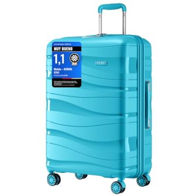 Kono Maleta de Cabina, Maleta de Viaje Mediana Ligera Portátil con Cerradura TSA, Resistente 65x46x26,5cm,70L(Azul Pálido) Kono Maleta de Cabina, Maleta de Viaje Mediana Ligera Portátil con Cerradura TSA, Resistente 65x46x26,5cm,70L(Azul Pálido)