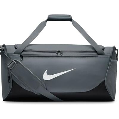 Nike Brsla Duff X Bolsa de Deporte Unisex, Color Gris Ahumado, Negro y Blanco, Talla única Nike Brsla Duff X Bolsa de Deporte Unisex, Color Gris Ahumado, Negro y Blanco, Talla única