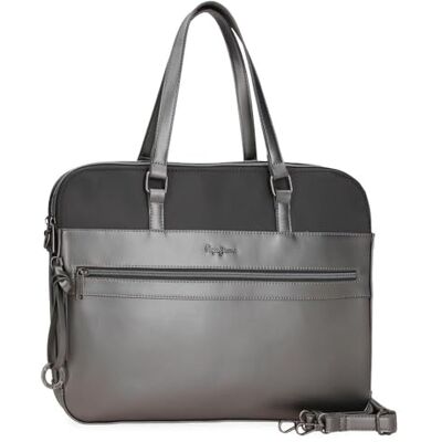 Pepe Jeans Ruby Maletín para Portátil Adaptable Portatil 15,6 pulgadas Gris 40x30x5 cms Poliéster y PU by Joumma Bags Pepe Jeans Ruby Maletín para Portátil Adaptable Portatil 15,6 pulgadas Gris 40x30x5 cms Poliéster y PU by Joumma Bags