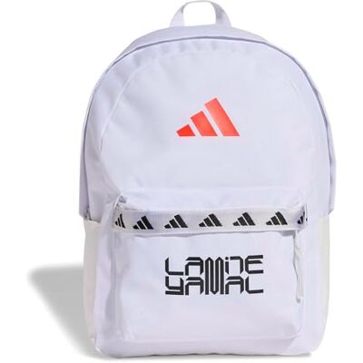 Adidas Unisex Adulto CLASSIC TAPE LAMINE YAMAL BACKPACK, white/lucid red, One size Adidas Unisex Adulto CLASSIC TAPE LAMINE YAMAL BACKPACK, white/lucid red, One size