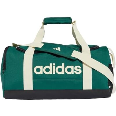 Adidas Unisex Adulto Essentials Linear Duffel Bag Duffel_Bag, Collegiate Green/Ivory, S Adidas Unisex Adulto Essentials Linear Duffel Bag Duffel_Bag, Collegiate Green/Ivory, S