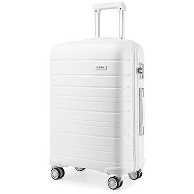 Kono Maleta Ligera y rígida de Viaje, White, Cabin 20 Inch, Maleta rígida de Cabina Kono Maleta Ligera y rígida de Viaje, White, Cabin 20 Inch, Maleta rígida de Cabina