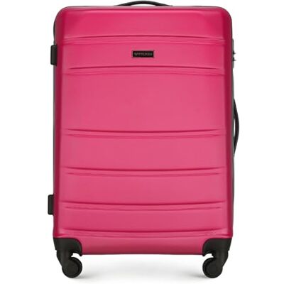 WITTCHEN Maleta Mediana Trolley de Viaje de ABS con 4 Ruedas giratorias Cerradura de combinación Asa telescópica Globe Line Rosa Ryanair/Vueling/Iberia/easyJet/Iberia Express/Air Europa WITTCHEN Maleta Mediana Trolley de Viaje de ABS con 4 Ruedas giratorias Cerradura de combinación Asa telescópica Globe Line Rosa Ryanair/Vueling/Iberia/easyJet/Iberia Express/Air Europa
