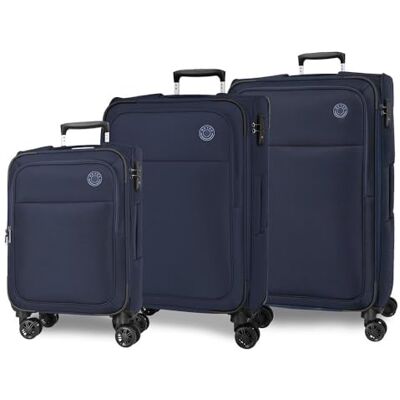 MOVOM Atlanta Juego de Maletas Azul 55/66/76 cms Blanda Poliéster Cierre TSA 179L 7,78 kgs 4 Ruedas Dobles Equipaje Mano MOVOM Atlanta Juego de Maletas Azul 55/66/76 cms Blanda Poliéster Cierre TSA 179L 7,78 kgs 4 Ruedas Dobles Equipaje Mano