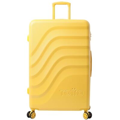 TOTTO Maleta Rígida Grande, Modelo Bazy+, 50 x 79 x 30.5 cm, Capacidad 100L, Expandible, Resistencia a Impactos, Ruedas 360º, Manija Telescópica, Correa Interna, Candado TSA, Color Super Lemon TOTTO Maleta Rígida Grande, Modelo Bazy+, 50 x 79 x 30.5 cm, Capacidad 100L, Expandible, Resistencia a Impactos, Ruedas 360º, Manija Telescópica, Correa Interna, Candado TSA, Color Super Lemon