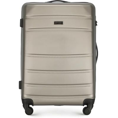 WITTCHEN Maleta Mediana Trolley de Viaje de ABS con 4 Ruedas giratorias Cerradura de combinación Asa telescópica Globe Line Champagne Ryanair/Vueling/Iberia/easyJet/Iberia Express/Air Europa WITTCHEN Maleta Mediana Trolley de Viaje de ABS con 4 Ruedas giratorias Cerradura de combinación Asa telescópica Globe Line Champagne Ryanair/Vueling/Iberia/easyJet/Iberia Express/Air Europa