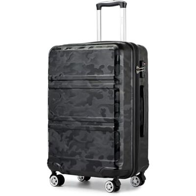 Kono Maleta Cabina 20" ABS+PC Equipaje de Mano con 4 Ruedas Silenciosas 360°, Candado TSA y Diseño Resistente (Negro/Camuflaje) Kono Maleta Cabina 20" ABS+PC Equipaje de Mano con 4 Ruedas Silenciosas 360°, Candado TSA y Diseño Resistente (Negro/Camuflaje)