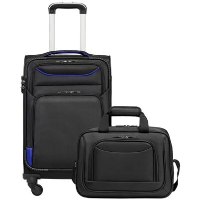 COOLIFE Maleta Cabina Blanda Trolley 58cm y 1 Bolsa Bandolera Grande Maleta Cabina Blanda TSA & 4 Ruedas Spinner, ultraligera, 1200D impermeable – Viaje Avión & Negocios COOLIFE Maleta Cabina Blanda Trolley 58cm y 1 Bolsa Bandolera Grande Maleta Cabina Blanda TSA & 4 Ruedas Spinner, ultraligera, 1200D impermeable – Viaje Avión & Negocios