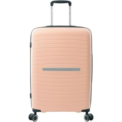 TOTTO Maleta Rígida Mediana, Modelo Wave, 48 x 70 x 24 cm, Capacidad 56 L, Resistencia a Impactos, Ruedas Dobles 360º, Manija Telescópica, Correas Compresión Internas, Candado TSA, Color Bellini TOTTO Maleta Rígida Mediana, Modelo Wave, 48 x 70 x 24 cm, Capacidad 56 L, Resistencia a Impactos, Ruedas Dobles 360º, Manija Telescópica, Correas Compresión Internas, Candado TSA, Color Bellini