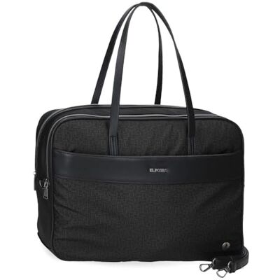 El Potro Luna Maletín para Portátil Doble Compartimento Adaptable Portátil 15,6 Pulgadas Negro 40x32x8 cms Poliéster con Detalles en Piel Sintética by Joumma Bags El Potro Luna Maletín para Portátil Doble Compartimento Adaptable Portátil 15,6 Pulgadas Negro 40x32x8 cms Poliéster con Detalles en Piel Sintética by Joumma Bags