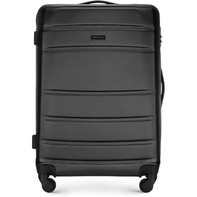 WITTCHEN Maleta Mediana Trolley de Viaje de ABS con 4 Ruedas giratorias Cerradura de combinación Asa telescópica Globe Line Negro Ryanair/Vueling/Iberia/easyJet/Iberia Express/Air Europa WITTCHEN Maleta Mediana Trolley de Viaje de ABS con 4 Ruedas giratorias Cerradura de combinación Asa telescópica Globe Line Negro Ryanair/Vueling/Iberia/easyJet/Iberia Express/Air Europa