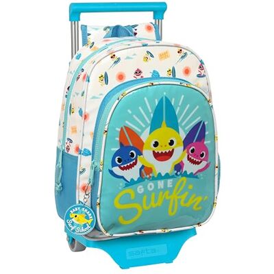 Safta BABY SHARK SURFING Mochila Infantil con Carro 705, Ideal para Niños de Diferentes Edades, Cómoda y Versátil, Calidad y Resistencia, 26x11x34 cm, Color Azul y Blanco Safta BABY SHARK SURFING Mochila Infantil con Carro 705, Ideal para Niños de Diferentes Edades, Cómoda y Versátil, Calidad y Resistencia, 26x11x34 cm, Color Azul y Blanco