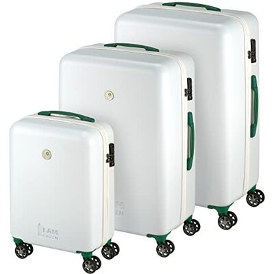 Princess Maletín Atlantic de la colección I Am Green, Blanco, Koffersatz, Carro rígido con Ruedas giratorias Princess Maletín Atlantic de la colección I Am Green, Blanco, Koffersatz, Carro rígido con Ruedas giratorias