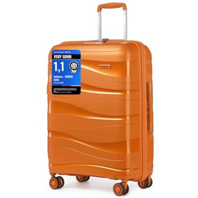 Kono Maleta de Cabina, Maleta de Viaje Mediana Ligera Portátil con Cerradura TSA, Resistente 65x46x26,5cm,70L(Naranja) Kono Maleta de Cabina, Maleta de Viaje Mediana Ligera Portátil con Cerradura TSA, Resistente 65x46x26,5cm,70L(Naranja)
