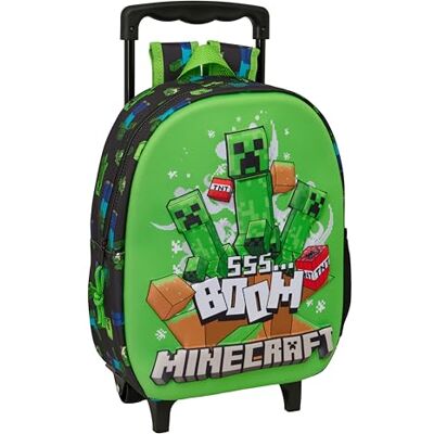 Safta MINECRAFT Mochila Infantil 3D con Ruedas, Ideal para Niños de Diferentes Edades, Cómoda y Versátil, Calidad y Resistencia, 27x10x33 cm Safta MINECRAFT Mochila Infantil 3D con Ruedas, Ideal para Niños de Diferentes Edades, Cómoda y Versátil, Calidad y Resistencia, 27x10x33 cm