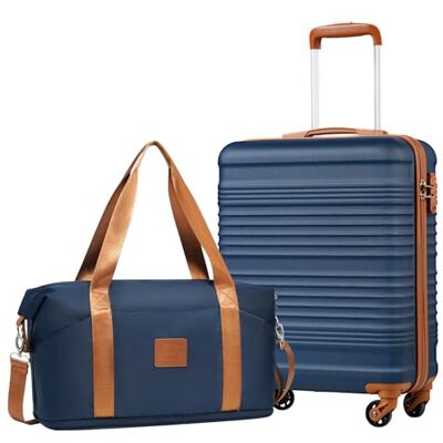 COOLIFE EasyJet Maleta Cabina 55x40x20cm+Bolsa 40x25(36) x20 Equipaje Mano Rígida ABS+PC, 4 ruedas dobles 360°, TSA, resistente–Ideal para priority boarding, máximo volumen, viajes largos & city break COOLIFE EasyJet Maleta Cabina 55x40x20cm+Bolsa 40x25(36) x20 Equipaje Mano Rígida ABS+PC, 4 ruedas dobles 360°, TSA, resistente–Ideal para priority boarding, máximo volumen, viajes largos & city break