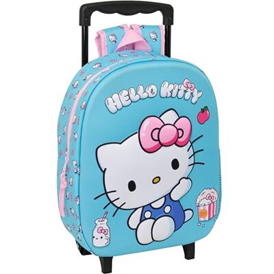 Safta HELLO KITTY Mochila Infantil 3D con Ruedas, Ideal para Niños de Diferentes Edades, Cómoda y Versátil, Calidad y Resistencia, 27x10x33 cm Safta HELLO KITTY Mochila Infantil 3D con Ruedas, Ideal para Niños de Diferentes Edades, Cómoda y Versátil, Calidad y Resistencia, 27x10x33 cm