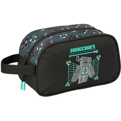 Safta MINECRAFT SCREEN Neceser Escolar Infantil Mediano con Asa, Neceser Infantil, Adaptable a Carro, Fácil Limpieza, Cómodo y Versátil, Calidad y Resistencia, 26x12x15 cm Safta MINECRAFT SCREEN Neceser Escolar Infantil Mediano con Asa, Neceser Infantil, Adaptable a Carro, Fácil Limpieza, Cómodo y Versátil, Calidad y Resistencia, 26x12x15 cm