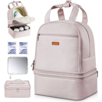 VEVOR Mochila para Sacaleches Portátil, 270 x 240 x 340 mm, con Bolsa de Hielo y 8 Compartimentos, Compatible con S1/S2, Accesorios de Extracción y Almacenamiento de Leche Materna, Rosa Claro VEVOR Mochila para Sacaleches Portátil, 270 x 240 x 340 mm, con Bolsa de Hielo y 8 Compartimentos, Compatible con S1/S2, Accesorios de Extracción y Almacenamiento de Leche Materna, Rosa Claro