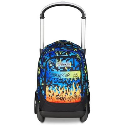 Seven Mochila escolar desmontable Tyre, azul, mochila con carro desmontable de 40 L, maxi ruedas y sistema crossover, manejable y resistente, escuela primaria y secundaria, mochila para niña Seven Mochila escolar desmontable Tyre, azul, mochila con carro desmontable de 40 L, maxi ruedas y sistema crossover, manejable y resistente, escuela primaria y secundaria, mochila para niña