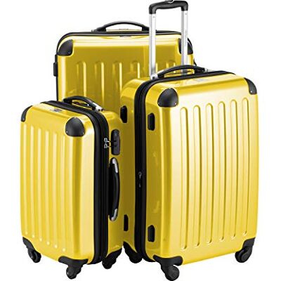 HAUPTSTADTKOFFER Alex Juego de 3 Piezas (55 cm, 65 cm, 75 cm), Maleta rígida giratoria, Trolley, 4 rudeas, Colore Giallo HAUPTSTADTKOFFER Alex Juego de 3 Piezas (55 cm, 65 cm, 75 cm), Maleta rígida giratoria, Trolley, 4 rudeas, Colore Giallo