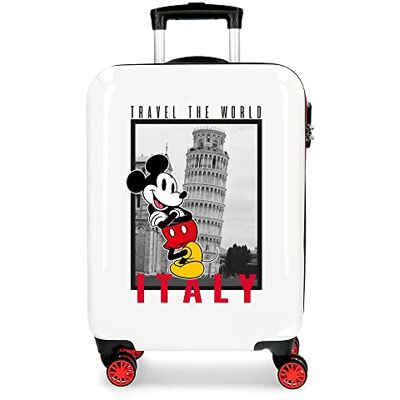 Disney Mickey y Minnie Travel The World Italy Maleta de Cabina Blanco 38x55x20 cms Rígida ABS Cierre de combinación Lateral 34L 2 kgs 4 Ruedas Dobles Equipaje Mano Disney Mickey y Minnie Travel The World Italy Maleta de Cabina Blanco 38x55x20 cms Rígida ABS Cierre de combinación Lateral 34L 2 kgs 4 Ruedas Dobles Equipaje Mano
