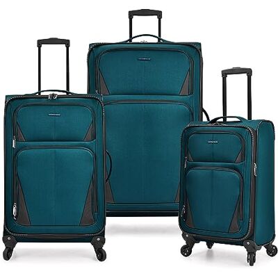 U.S. Traveler Aviron Bay Expandable Softside Spinner Wheels, Teal, 3 Piece Luggage U.S. Traveler Aviron Bay Expandable Softside Spinner Wheels, Teal, 3 Piece Luggage