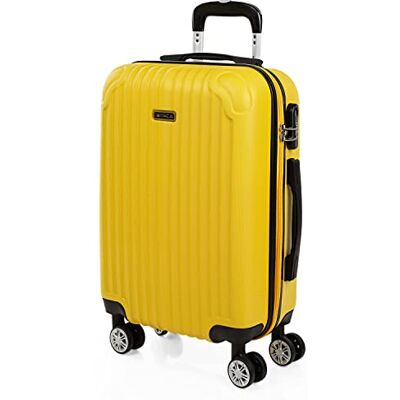 ITACA Maleta de Cabina 55x40x20 Maletas De Viaje Cabina Rígidas Trolley con 4 Ruedas Dobles para Avion Ligera Equipaje De Mano Candado de Combinación. Compatible Ryanair, Amarillo ITACA Maleta de Cabina 55x40x20 Maletas De Viaje Cabina Rígidas Trolley con 4 Ruedas Dobles para Avion Ligera Equipaje De Mano Candado de Combinación. Compatible Ryanair, Amarillo