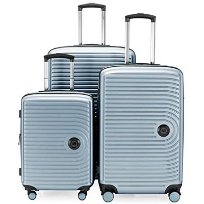 HAUPTSTADTKOFFER MITTE Juego de 3 Maletas Equipaje de Cabina con Ruedas de 55 cm, Trolley de tamaño Mediano de 68 cm + Maleta Grande de 77 cm, ABS, Combinación TSA, Pool Blue HAUPTSTADTKOFFER MITTE Juego de 3 Maletas Equipaje de Cabina con Ruedas de 55 cm, Trolley de tamaño Mediano de 68 cm + Maleta Grande de 77 cm, ABS, Combinación TSA, Pool Blue