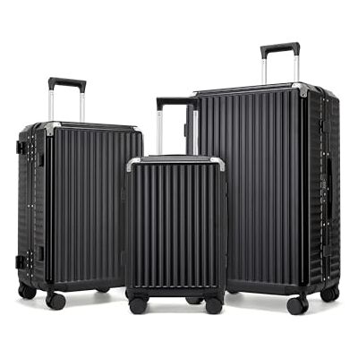 Kono Juego de Maletas 3 Piezas, Maleta Cabina 20”, Maleta Mediana 24” y Maleta Grande 28”, Set rígido PC sin Cremallera con TSA, 4 Ruedas y portavasos Kono Juego de Maletas 3 Piezas, Maleta Cabina 20”, Maleta Mediana 24” y Maleta Grande 28”, Set rígido PC sin Cremallera con TSA, 4 Ruedas y portavasos