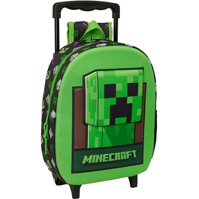 Safta MINECRAFT Mochila Infantil 3D con Ruedas, Ideal para Niños de Diferentes Edades, Cómoda y Versátil, Calidad y Resistencia, 27x10x33 cm Safta MINECRAFT Mochila Infantil 3D con Ruedas, Ideal para Niños de Diferentes Edades, Cómoda y Versátil, Calidad y Resistencia, 27x10x33 cm