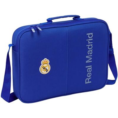 Safta REAL MADRID Cartera Extraescolares, Maletín Portatodo, Bandolera, Cómoda y Versátil, Calidad y Resistencia, 38x6x28 cm Safta REAL MADRID Cartera Extraescolares, Maletín Portatodo, Bandolera, Cómoda y Versátil, Calidad y Resistencia, 38x6x28 cm