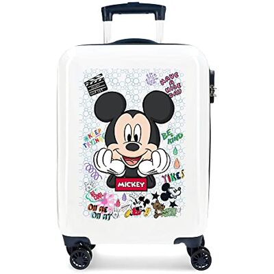 Disney Mickey Be Cool Maleta de Cabina Blanco 38x55x20 cms Rígida ABS Cierre de combinación Lateral 34L 2 kgs 4 Ruedas Dobles Equipaje de Mano Disney Mickey Be Cool Maleta de Cabina Blanco 38x55x20 cms Rígida ABS Cierre de combinación Lateral 34L 2 kgs 4 Ruedas Dobles Equipaje de Mano
