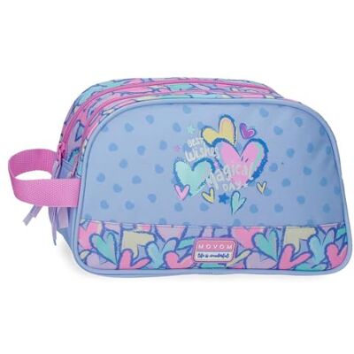 MOVOM Best Wishes Neceser Dos Compartimentos Adaptable Lila 26x16x10 cm Poliéster MOVOM Best Wishes Neceser Dos Compartimentos Adaptable Lila 26x16x10 cm Poliéster