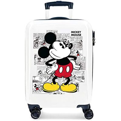 Disney Mickey Comic, Maleta De Cabina Rígida 55cm Niños Unisex, Blanco (White), 38x55x20 Cms Disney Mickey Comic, Maleta De Cabina Rígida 55cm Niños Unisex, Blanco (White), 38x55x20 Cms