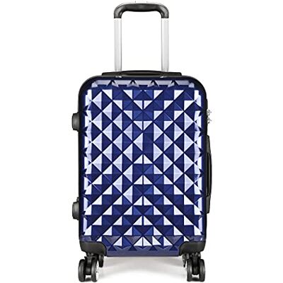 Kono Maleta de Equipaje de Mano de 20 Pulgadas Ligera de policarbonato + ABS con Carcasa Dura, a la Moda, pequeña Maleta de Viaje con 4 Ruedas giratorias, Navy, S, Moda Kono Maleta de Equipaje de Mano de 20 Pulgadas Ligera de policarbonato + ABS con Carcasa Dura, a la Moda, pequeña Maleta de Viaje con 4 Ruedas giratorias, Navy, S, Moda
