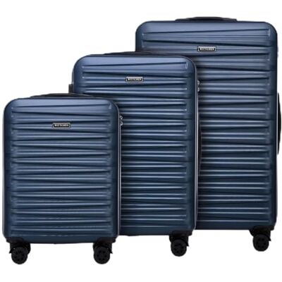 WITTCHEN Skyspeed Line Maleta de Viaje Juego de 3 Maletas Maleta Rolling Trolley Juego de Maletas Duras ABS Cerradura de Combinación Asa Telescópica 4 Ruedas Azul Marino Ryanair/Vueling/Iberia WITTCHEN Skyspeed Line Maleta de Viaje Juego de 3 Maletas Maleta Rolling Trolley Juego de Maletas Duras ABS Cerradura de Combinación Asa Telescópica 4 Ruedas Azul Marino Ryanair/Vueling/Iberia