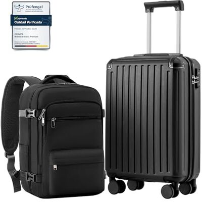 COOLIFE Ryanair Maleta Cabina 55x35x20 y EasyJet Equipaje de Mano 40x30x20 PC+ABS Rígida, Cerradura TSA, 4 ruedas gemelas 360°, resistente – Ideal para reuniones, viajes de negocios & fines de semana COOLIFE Ryanair Maleta Cabina 55x35x20 y EasyJet Equipaje de Mano 40x30x20 PC+ABS Rígida, Cerradura TSA, 4 ruedas gemelas 360°, resistente – Ideal para reuniones, viajes de negocios & fines de semana