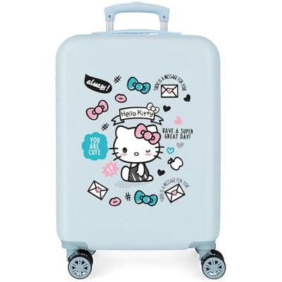 Hello Kitty You Are Cute Maleta de Cabina, Azul, Rígida, 4 Ruedas Hello Kitty You Are Cute Maleta de Cabina, Azul, Rígida, 4 Ruedas