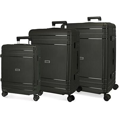 MOVOM Dimension Juego de maletas Negro 55/66/75 cms Rígida Polipropileno Cierre TSA 216L 11,3 kgs 4 Ruedas dobles Equipaje de Mano MOVOM Dimension Juego de maletas Negro 55/66/75 cms Rígida Polipropileno Cierre TSA 216L 11,3 kgs 4 Ruedas dobles Equipaje de Mano