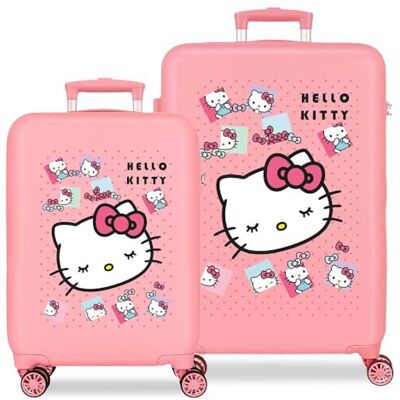 Hello Kitty Sanrio Bows Juego de Maletas Rosa 46x65x23 cm Rígida ABS Cierre de combinación Lateral 91L 5,6kg 4 Ruedas Dobles Equipaje de Mano Hello Kitty Sanrio Bows Juego de Maletas Rosa 46x65x23 cm Rígida ABS Cierre de combinación Lateral 91L 5,6kg 4 Ruedas Dobles Equipaje de Mano