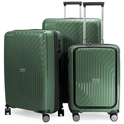 HAUPTSTADTKOFFER TXL Juego de 3 Piezas (55 cm, 66 cm, 76 cm), Maletín con Compartimiento para portátil, Maleta rígida giratoria, Trolley, TSA, 4 rudeas, Verde Oscuro HAUPTSTADTKOFFER TXL Juego de 3 Piezas (55 cm, 66 cm, 76 cm), Maletín con Compartimiento para portátil, Maleta rígida giratoria, Trolley, TSA, 4 rudeas, Verde Oscuro