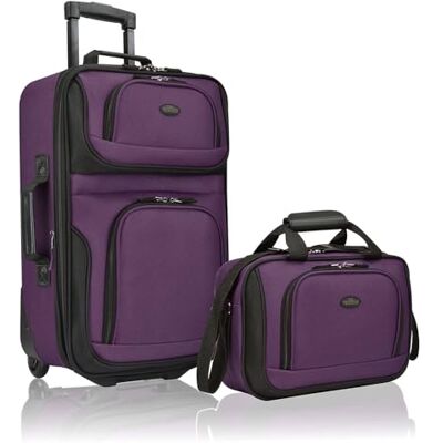 U.S. Traveler Rio Juego de Equipaje de Mano expandible de Tela Resistente, Purple, Talla única, Rio Equipaje de Mano Extensible de Tela Resistente U.S. Traveler Rio Juego de Equipaje de Mano expandible de Tela Resistente, Purple, Talla única, Rio Equipaje de Mano Extensible de Tela Resistente
