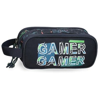 MOVOM Game Over Estuche Triple Negro 22x10x9 cms Poliéster MOVOM Game Over Estuche Triple Negro 22x10x9 cms Poliéster